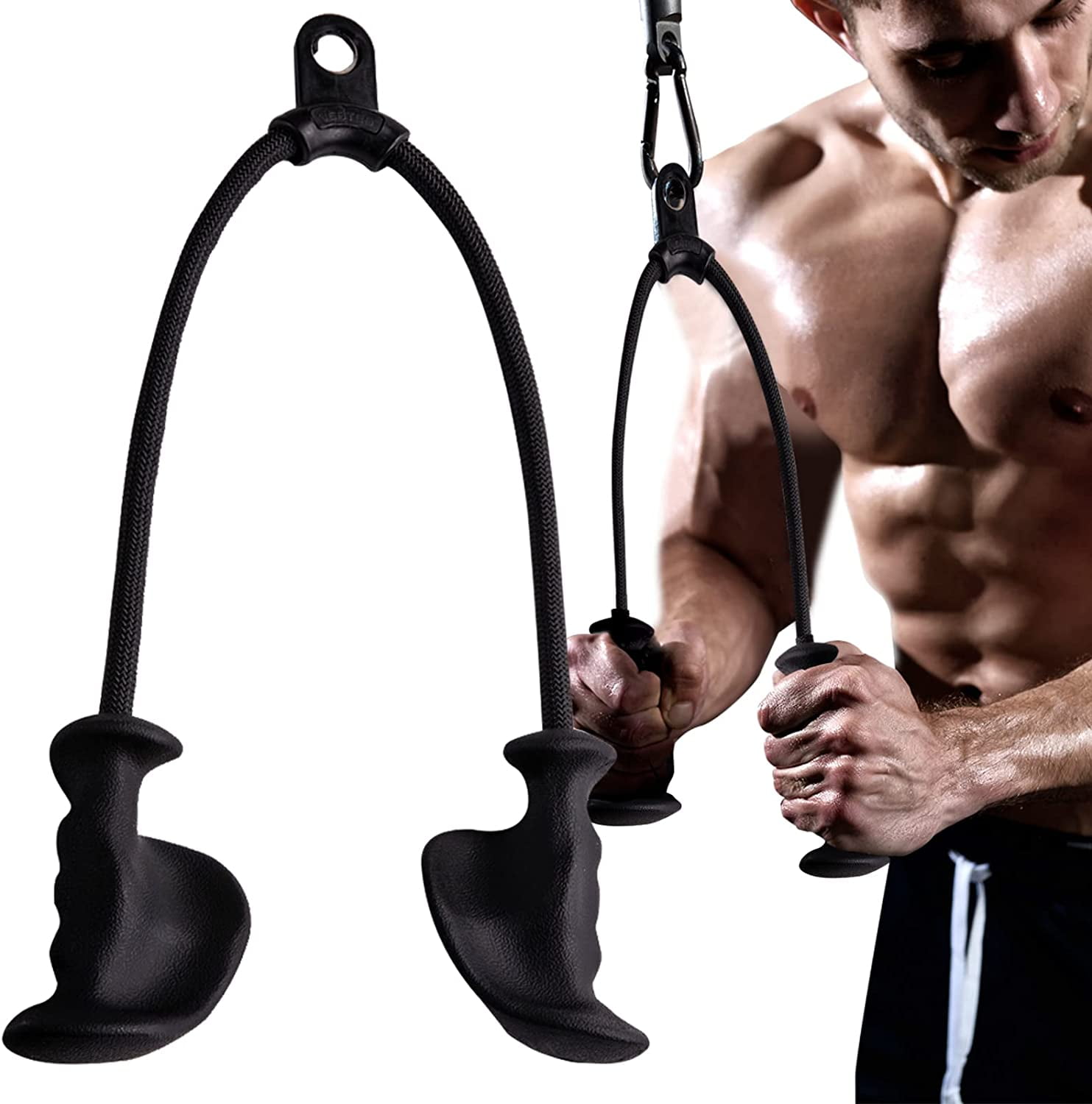 Tricep Single Rope Push Pull Down Multi Gym Bodybuilding Cable Attachment 