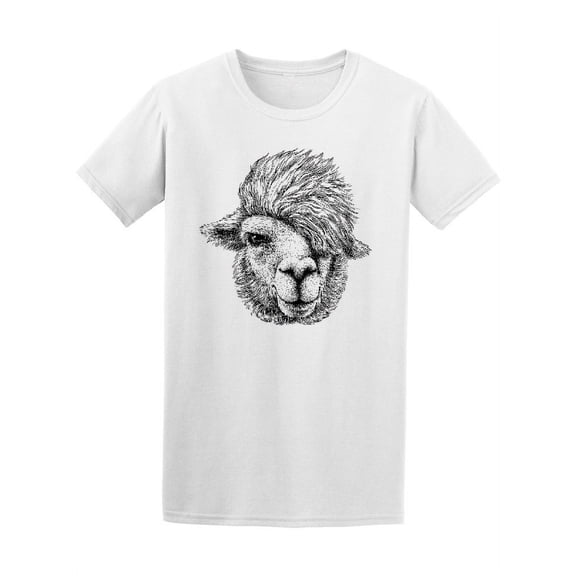Lama With Side Bangs Sketch T-Shirt Men -Image by Shutterstock, Male x-Large