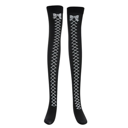 

vbnergoie Women s High Socks Striped Party Carnival Socks