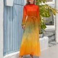 thumbnail image 4 of Sunset Colors Dress Abstract Art Print Vintage Graphic Maxi Dress High Waist Long-Sleeve Streetwear Boho Beach Long Dresses, 4 of 5