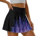 thumbnail image 5 of Yuyamidu Purple Fire Golf Skorts for Woman with Pockets Flame Tennis Athletic Skirt Lightweight Running Skort Casual Stretchy Workout Sports Skorts Size L, 5 of 7