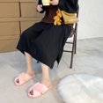 thumbnail image 4 of Cross Band Slippers Fuzzy Fluffy Non-skid Open Toe Slides Plush Sandals for Lady, 4 of 10