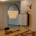 thumbnail image 4 of Novogratz x Globe Janis 1-Light Matte Gold Pendant Light with White Fabric Fringe Shade, 4 of 7