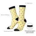 thumbnail image 4 of Daiia yellow argyle Print Crew Socks – Soft Breathable Long Socks for Men & Women, Moisture-Wicking & Comfortable Daily Wear Socks, One-Size Fits Most (US 5-11), 4 of 6