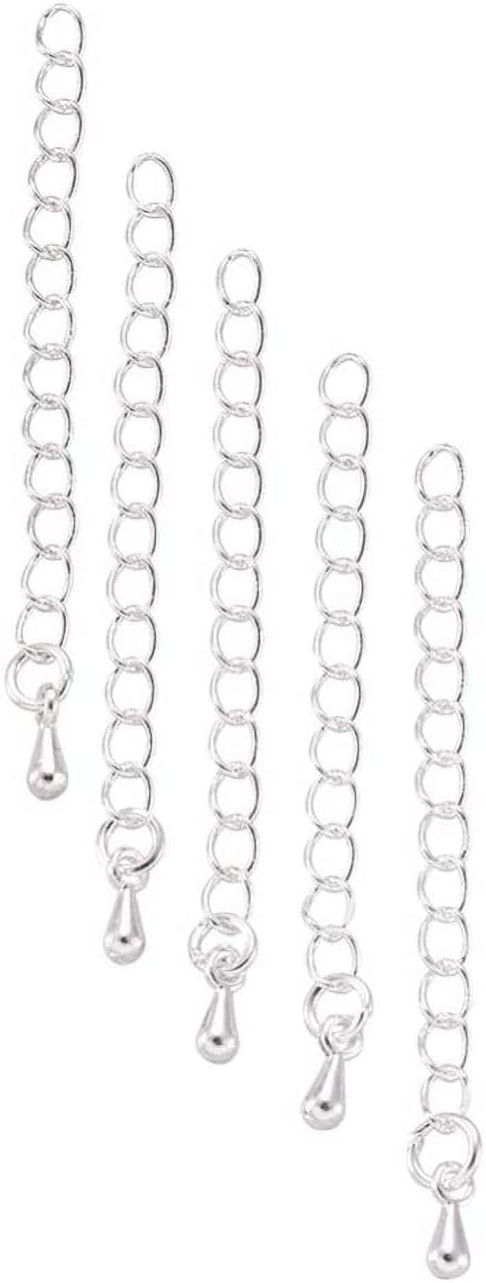 Haishen 80 100pcs Necklace Extension Chain (1.97 x 0.16 inch) Stainless Steel Twist Extender Chain Removable Chain Extension Tails Chain DIY Jewelry