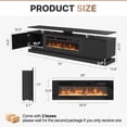 thumbnail image 3 of Sonegra Modern Fireplace TV Stand for TVs Up to 80" with Music Sync LED, 70" Entertainment Center with Electric Fireplace, TV Console with Storage Cabinets for Living Room, Black, 3 of 9