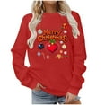 thumbnail image 5 of Busydd Christmas Sweatshirts for Women Fashion Fall Print Womens Tops Casual Comfortable Cotton Crew Neck Long Sleeve Shirts for Women L, 5 of 6