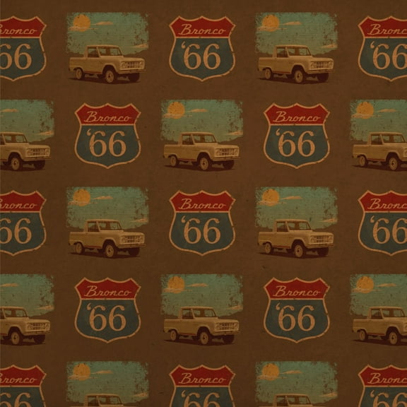 Ford Bronco '66 Vintage Premium Kraft Roll Gift Wrap Wrapping Paper