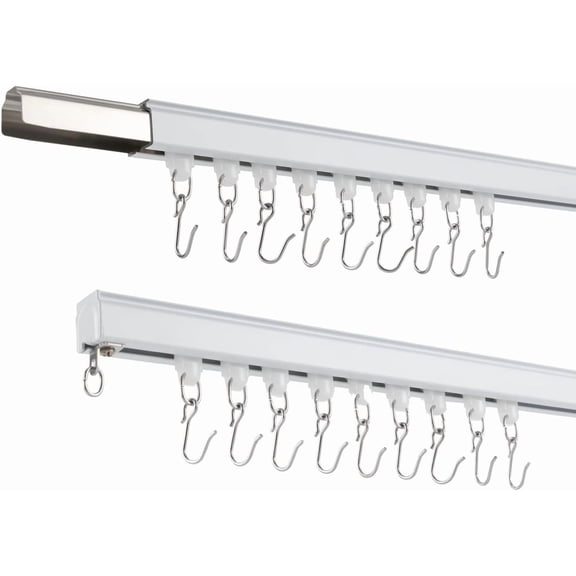 Ceiling Track for Curtains, Wall Mount Curtain Track with Hook 12ft - 18ft Large Size Room/Dividers/Now Ceiling Track Set, Work with Grommet and Pinch Pleated Curtain