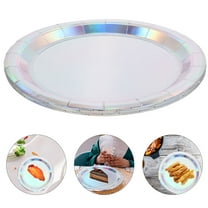 30 Count Iridescent Disposable Paper Plates for Party Use Multi Color Sturdy Cake and Snack Dining Plates