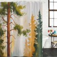 thumbnail image 2 of Forest Shower Curtain, Waterproof Shower Curtains for Bathroom, Watercolor Farmhouse Retro Nature Scenery Washable Fabric Bathtub Curtain Set Bath Decor with 12 Hooks Stall 36"x72", 2 of 8
