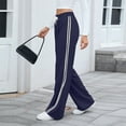 thumbnail image 5 of BRDFRL Y2K Vintage Track Pants Women Low Waist Side Striped Drawstring Straight Leg Loose Fit Joggers Navy M, 5 of 7