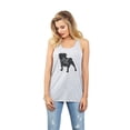 thumbnail image 2 of Thread Tank Pug Dog Silhouette Women's Sleeveless Flowy Racerback Tank Top Sport Grey Medium, 2 of 5
