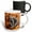 Multicolor, variant on 3drose, Cute Gray Cat Yawning or Screaming on a Big Orange Print Pillow, 11oz Two-tone Red Mug