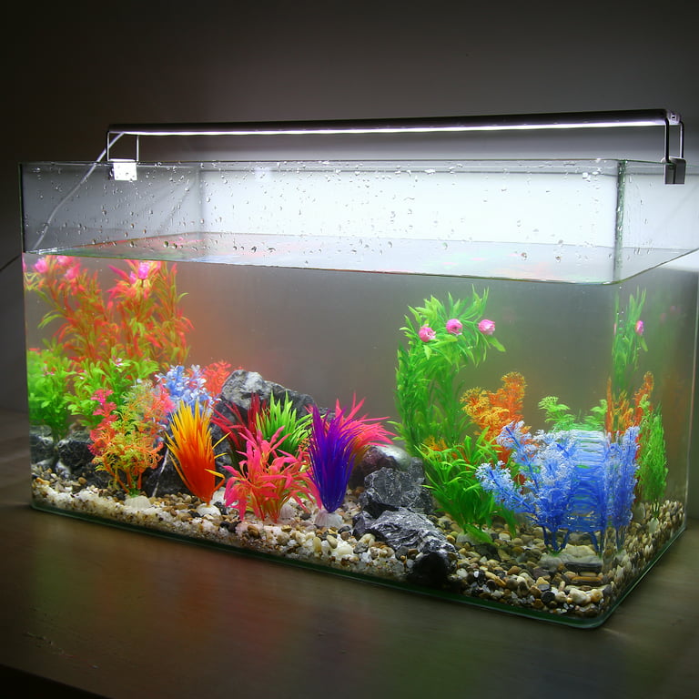 Unique Bargains Aquarium Plants Kit Fish Tank Plants Fake Colorful  Artificial Fish Tank Decor and Accessories Set