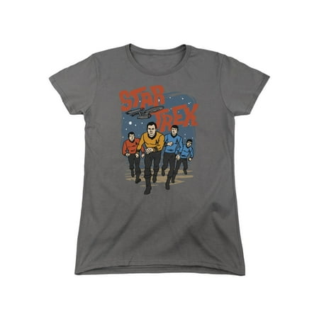 - Star Trek Animated Series 1970s Cast Run Forward Women's T-Shirt Tee