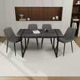thumbnail image 2 of Modern Dining Table Set for 4, 5-Piece Kitchen Table Set, 59 Inch Rectangular Wood Dining Table with 4 Suede Chairs Suitable for Kitchen, Dining Room, 2 of 9