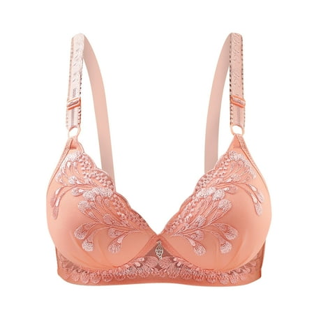 Lufly Summer Savings 2024! Plus Size Bras for Womens Woman Sexy Ladies Bra Without Steel Rings Sexy Vest Large Lingerie Bras Everyday Bra Pink S