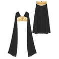 thumbnail image 5 of iiniim 2-Piece Women Belly Dance Dress Chiffon Crop Top and Split Dress Party Dancewear Black M, 5 of 7