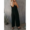 thumbnail image 5 of Dokotoo Women's Black Jumpsuits Loose Sleeveless Adjustable Strap Long Romper with Side Pockets Size 2X-Large US 18-20, 5 of 7