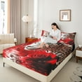 thumbnail image 4 of Castle Fairy Female Men Women Animal Cheetah 4pcs Bed Sheets,Floral Rose Leopard King Sheets,Jungle Wildlife Super Cozy Sheet Set,Breathable Home Decor, 4 of 7