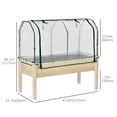 thumbnail image 3 of Outsunny Raised Garden Bed with PE Greenhouse Cover 48 x 22 x 46 inch Natural Wood Planter Box for Herbs and Vegetables, 3 of 10