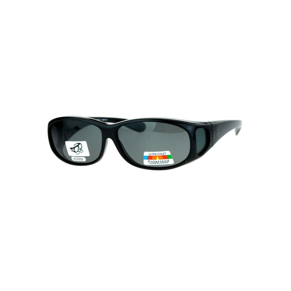 SA106 Unisex 60mm Fit Over Rectangular Anti-glare Polarized Lens Sunglasses Black
