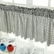 thumbnail image 1 of Cenefa corta de cocina con medias cortinas para ventanas opacas romanas (rayas grises) Sywqhk Libre de BPA, 1 of 9