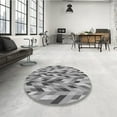thumbnail image 4 of Ahgly Company Machine Washable Indoor Square Transitional Gray Cloud Gray Area Rugs, 5' Square, 4 of 7