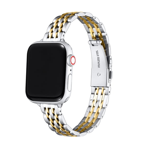 Posh Tech Rainey Skinny Stainless Steel Watch Band for Apple Watch in Silver and Gold
