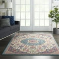 thumbnail image 5 of 4â€™ x 6â€™ Pink and Blue Floral Medallion Area Rug, 5 of 7