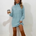 thumbnail image 3 of SeekIslan Women's Sweaters with High Neck Long Sleeve Fringe Tunic Knit Pullover, 3 of 4