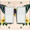 thumbnail image 1 of Metal Light Switch Plate Cover Unique Colorful Floral Butterfly Beige BUT024, 1 of 13