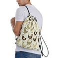 thumbnail image 3 of Easygdp Chicken Cartoon Drawstring Backpack, Beach Sackpack, Travel Sackpack Lightweight for Sports, Gym, Travel, Swimming - Small, 3 of 9