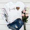 thumbnail image 4 of Summer new women's T-shirt with leopard print and heartbeat pattern, short-sleeved, 4 of 8