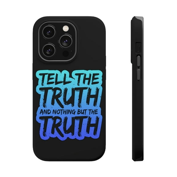 DistinctInk Tough Case for Apple iPhone 15 PRO (6.1" Screen), Compatible with MagSafe Charging - Tell Truth Nothing But Truth