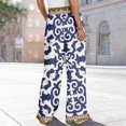 thumbnail image 5 of kaondbfi Dress Pants Women Petite High Waisted Wide Leg Summer Beach Vacation Women's Pants Casual Trousers, 5 of 8