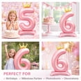 thumbnail image 7 of 42” Standing Crown Number 6 Balloon, Large Pink Foil Balloon for Birthday Party Decorations, 7 of 7