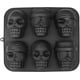 thumbnail image 1 of Juego de 6 moldes de silicona con forma de calavera de Halloween, color negro, 1 of 5