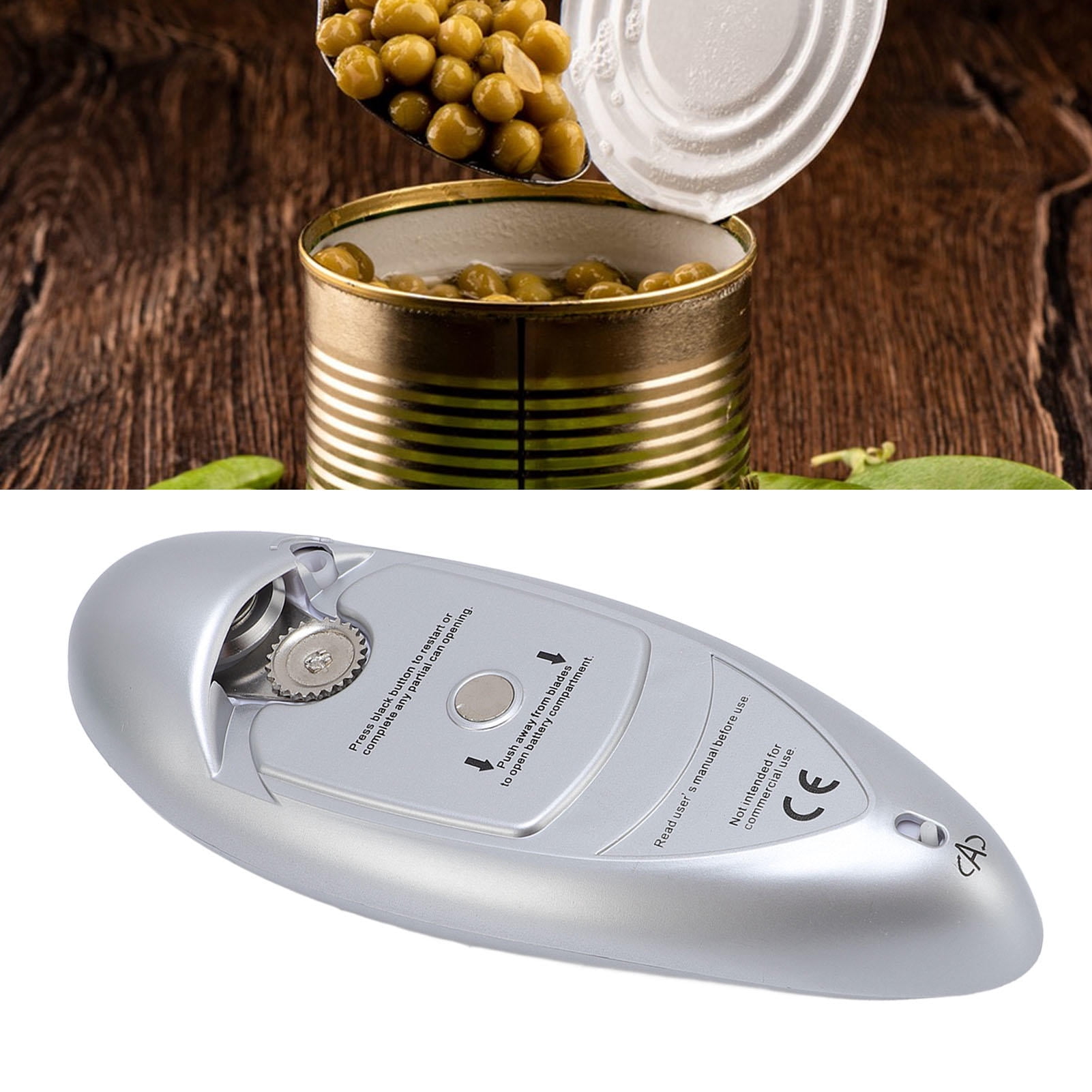 Suodoka 2‑Button Battery‑Powered Stainless Steel Electric Can Opener – One‑Touch, Cordless, Safe & Hygienic Kitchen Tool