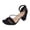 A-Black, variant on Women Rhinestone Ankle Strap Chunky Heel Sandals Round Open Toe Spring Summer Beach Party Height Black