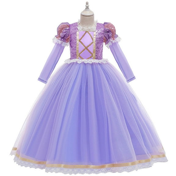 Girls Sophia Costume Female Long Tulle Sleeve Princess Dress Little Girls 3-9Y