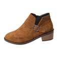 thumbnail image 1 of WEAIXIMIUNG Bottines pour Femmes Largeur Grand Orthopédiques Bottines pour Femmes Automne/hiver Mode en Suède à Boucle Style Confortables à Enfiler, 1 of 9