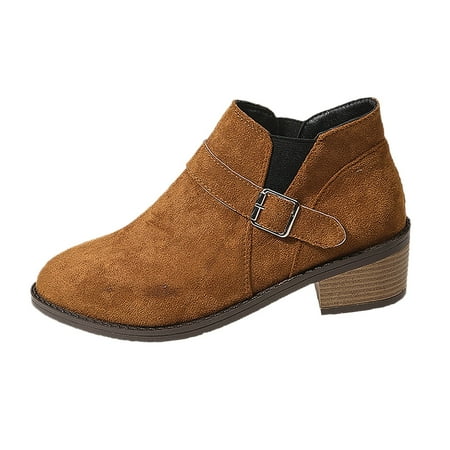 

Jungdeepe Women s Fall/winter Fashion Suede Boots for Women Born High Heeled Boots for Women Booties Lace up Boots for Women with Heel Suede We Long Cowboy Boots Short All Weather Boots for Women