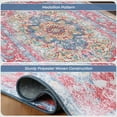 thumbnail image 4 of Superior Tanager Rustic Non-Slip Washable Indoor Area Rug, 4' x 6', Red, 4 of 8