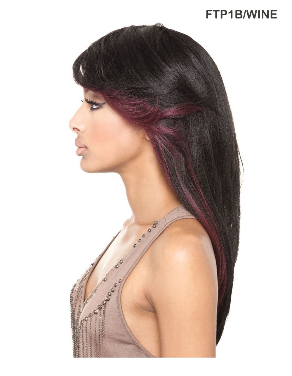 Mane Concept Brown Sugar Human Hair Style Mix Full Wig - BS110 (FTP1B/WINE)