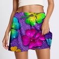 thumbnail image 7 of Arlun St. Patrick's Day Pattern Printing Mini Skorts for Running Yoga and Fitness Comfortable Stretch High Waist Workout Skirts with Built in Shorts 18-Purple S, 7 of 7