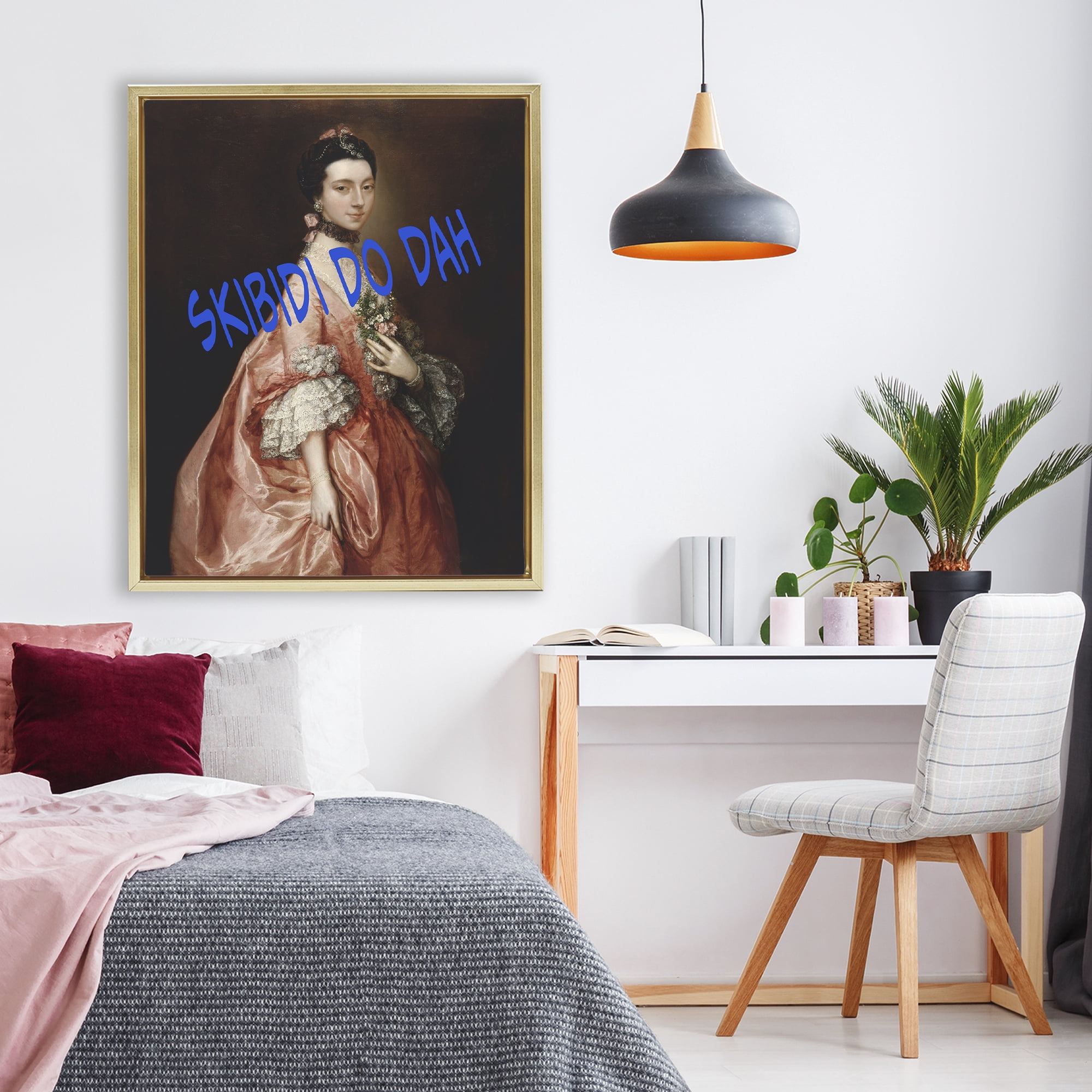 Stupell Industries Iconic Skibidi Do Dah Gold Framed Floater Canvas Wall Art, design by Grotto Studios