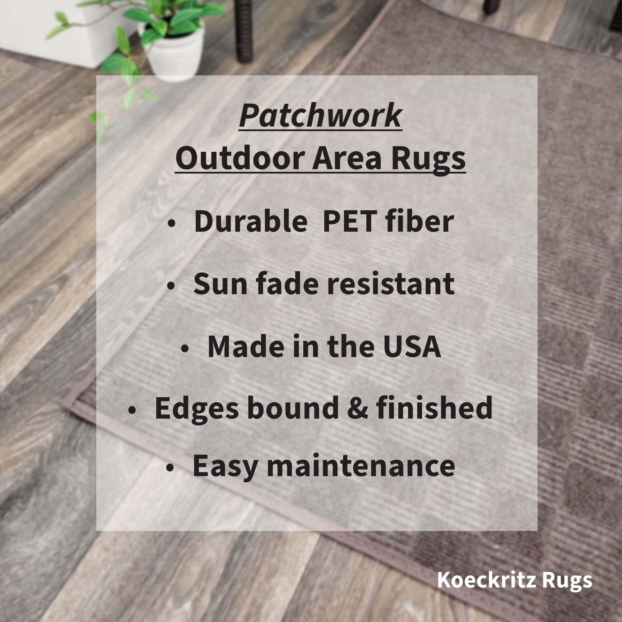 Koeckritz Rugs 2'x8' Espresso Patchwork Indoor/Outdoor Rug Soft, Durable & Easy to Clean