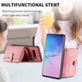 thumbnail image 5 of Phone Case for Samsung Galaxy S10 Zipper Wallet Cover with Credit Card Holder Slot Shoulder Crossbody Strap Long Lanyard Leather Cell Accessories S 10 Edge 10S GS10 X10 Women Girls Men Pink, 5 of 13
